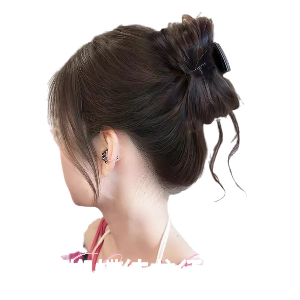 Pelucas cabeza bola nueva clip de agarre chino mujer floppy arco dragón barba agarrar clip de flores de pelucina de cabello de disco humano artefacto de cabello bolsa