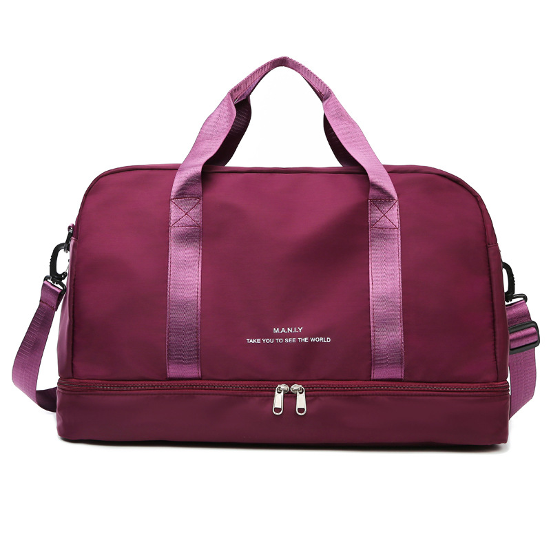 Logotipo impreso personalizado bolsa de viaje de gran capacidad portátil crossbody bolsa de fitness bolsa de almacenamiento de natación de separación en húmedo y seco