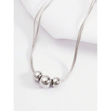 �羳Steel Ball Design Necklace With Vintage Multilayered
