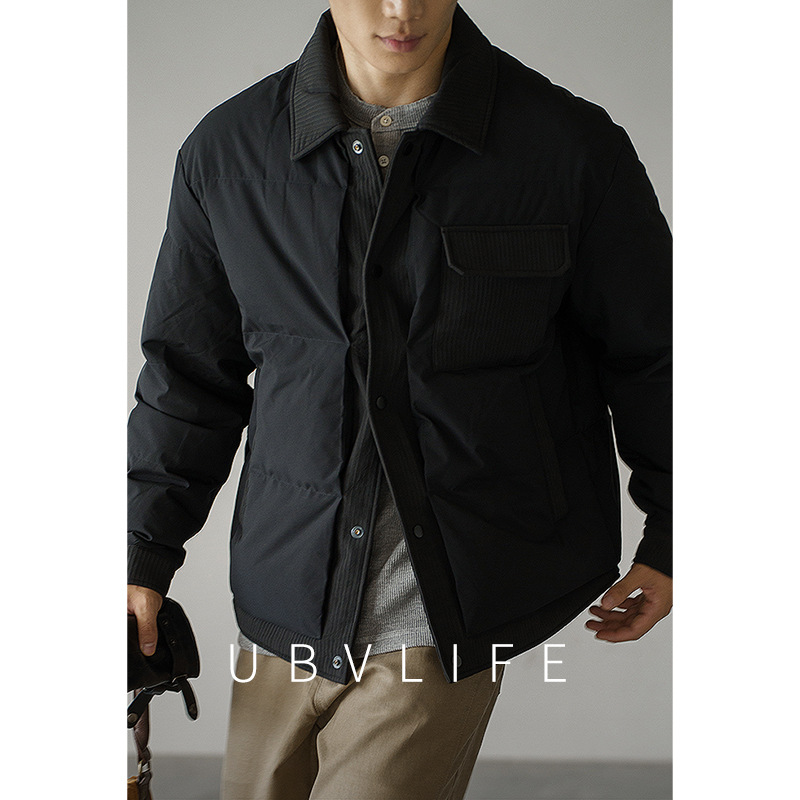 Zero-Bundle Warm Fleece-Lined Thickeneded Casual Jacket for Men 2025 Autumn and Winter New High-Density Duck down Short down Jacket