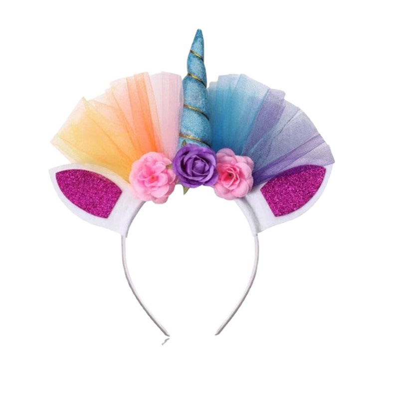 Moda creativa pony diadema unicornio partido princesa Halloween carnaval niña tocado al por mayor