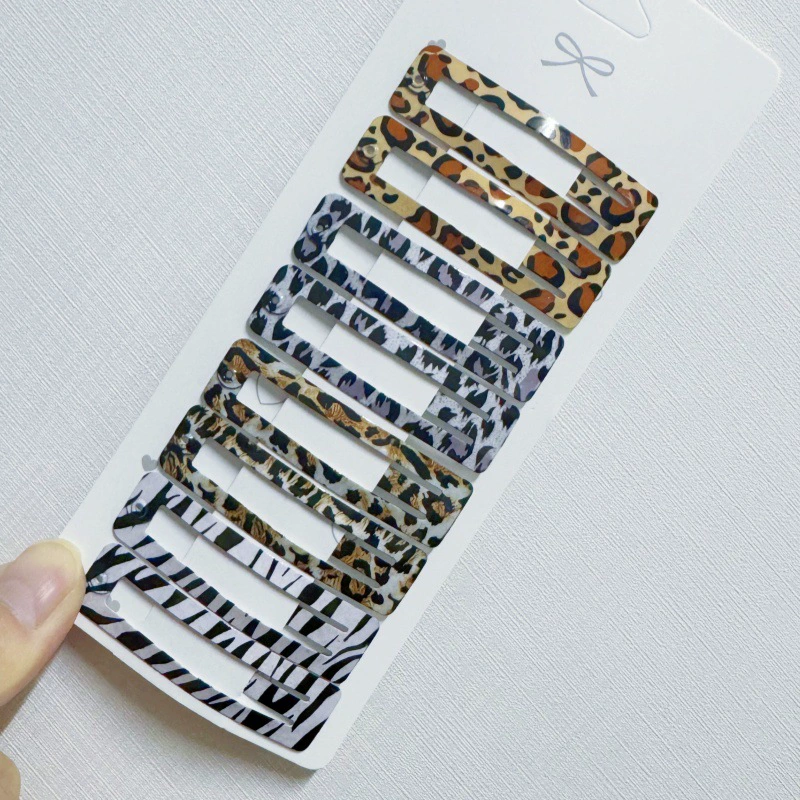 跨境网红ins fashion bag豹纹bb夹五角星斑马纹复古发夹外贸批发