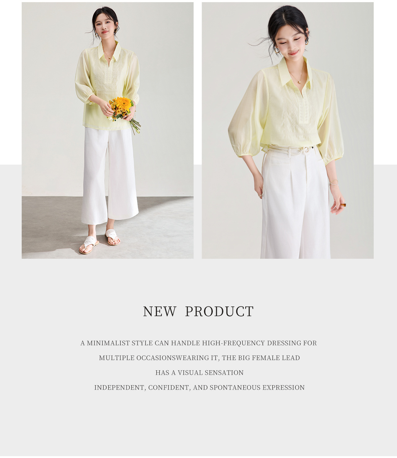 Áo sơ mi nữ tay lỡ thêu hoa tay chất liệu tencel cao cấp — màu trắng chi tiết 4