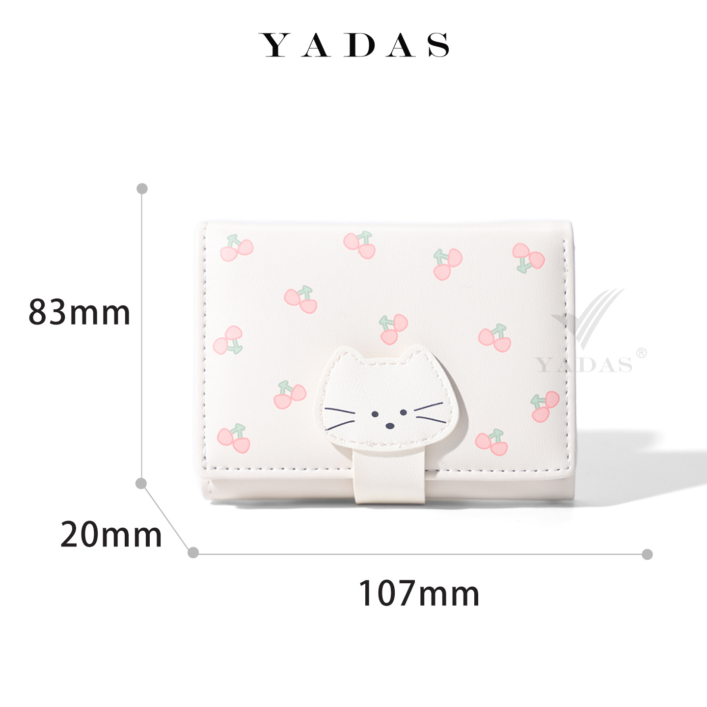 YADAS Xiaoxiang, bolsa de tarjetas de damas, cuero PU de alto nivel, corto, tres descuentos con bolso de cambio, cartera