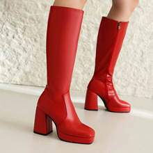 新款欧美女士水台切尔西靴40-47大码外贸靴高筒骑士靴