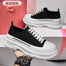莆田纯原厚底麦昆帆布小白鞋男女老爹鞋内外增高帮情侣休闲鞋跨境