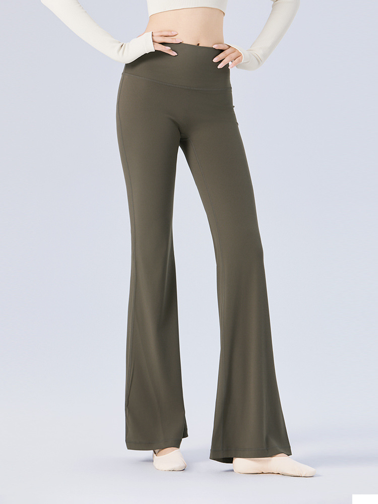 Pantalones de baile Pantalones acampanados desnudos de cintura alta para mujeres adultas Pantalones anchos de plástico con levantamiento de cadera Pantalones deportivos de yoga image 3