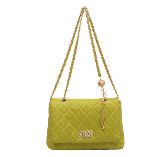 Twist lock rhombus chain bag women summer  new trendy fashion shoulder bag texture versatile simple crossbody bag