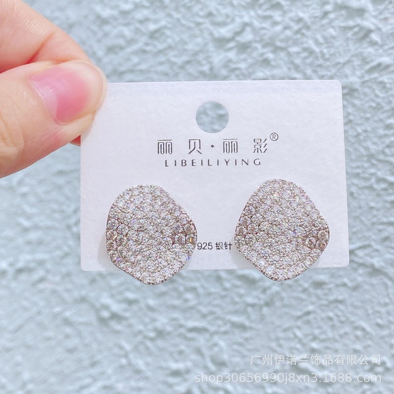 丽银/丽贝丽影新款轻奢耳环精致锆石珍珠蝴蝶结花朵耳钉时髦高级|undefined