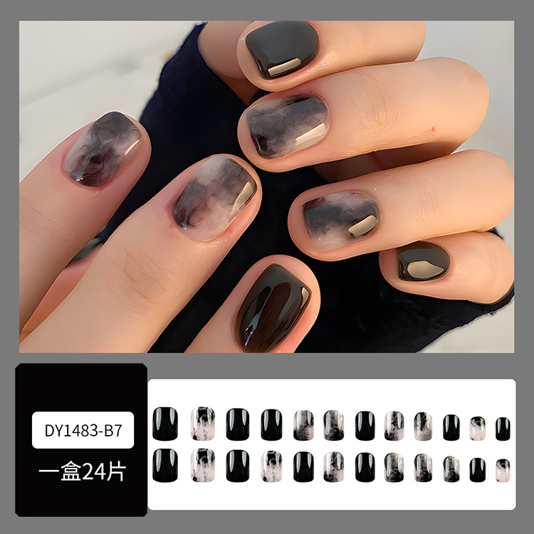 Puntas de uñas postizas de estilo europeo y americano, piezas de uñas desmontables de longitud media, uñas usables, puntas de uñas puras y elegantes.