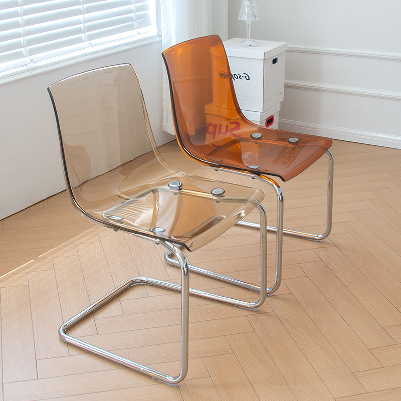 Trendy Transparent Chair, Acrylic Island Chair with Backrest, Minimalist Vintage Home Dining Chair, Wholesale Trendy Transparent Chair, Acrylic Island Chair with Backrest, Minimalist Vintage Home Dining Chair, Wholesale