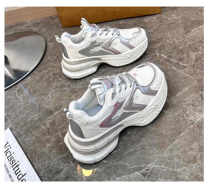 Pantofi sport pentru tătici noi, versiunea coreeană de la Ins, toamna 2024, pentru studenți, alergare, sport, talpă groasă, creștere a înălțimii, pentru timpul liber_voghion.com