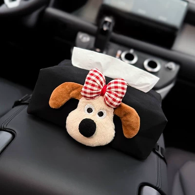 Cute Doll Car Interior Armrest Box Tissue Box Storage Creative High-Value Trendy Model for Women (Car tissue box/set) - bow-tie-paw-patrol-armrest-box-tissue-box