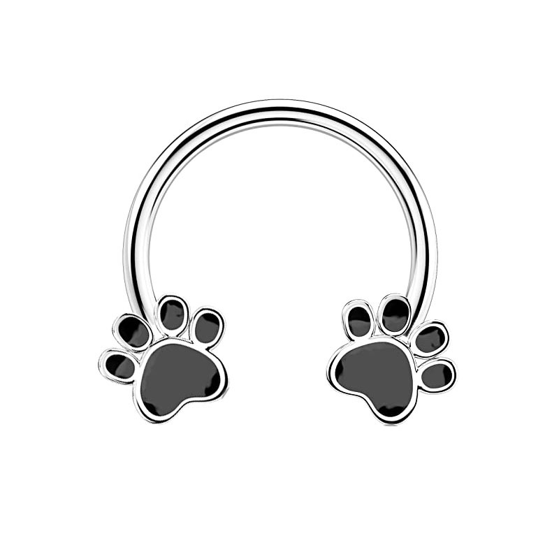 Stainless Steel Oil Dripping Butterfly Nose Ring Sequin Nose Stud Ear Bone Ring Piercing Horseshoe 16G detail image 15