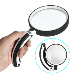 Rubber-handled foldable rotating handheld magnifying glass for elderly high-definition reading, viewing, antique jewelry collection, and appraisal