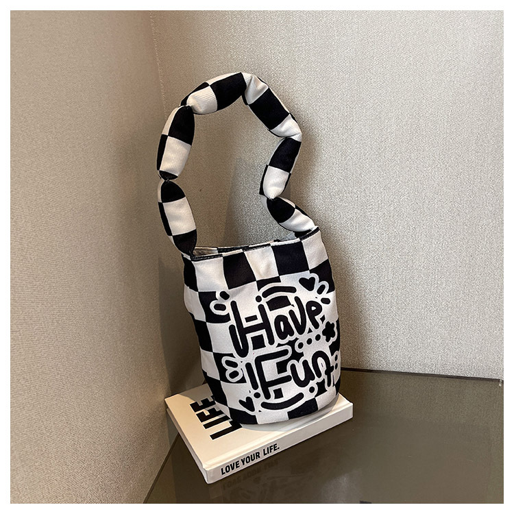 Nueva Ilustración Creativa correa de hombro llena de algodón bolsa de cubo bolsa de hombro Montaña y Mar Sutra portátil bolso de lona artística al por mayor