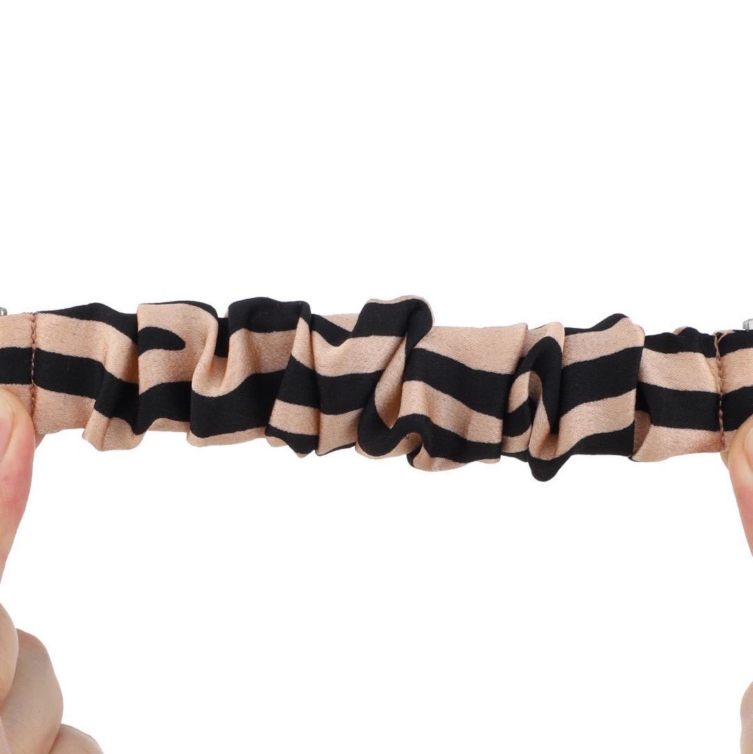 Adecuado para Fitbit Versa3 correa de intestino grueso poliéster elástico tela impresa banda de pelo correa elástica