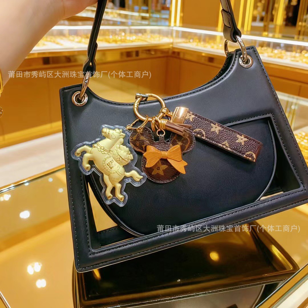 Año del Caballo de oro llavero de automóvil pequeño colgante 999 dinero de inmediato bolso llavero personalizado pequeño regalo