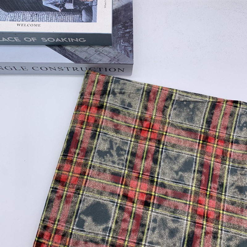 渲染印花工艺格子布 时装衬衫外套连衣裙裤料格子面料