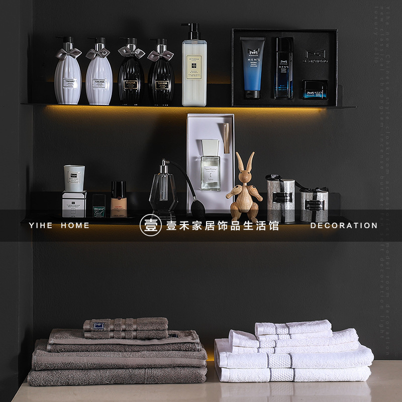 Model Room Bathroom Laundry Room Shelf Decorations Perfume Aromatherapy Skin Care Product Towel Combination Soft Suit Collocation
