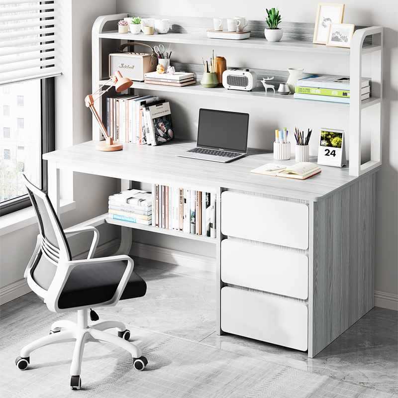 Wholesale Computer Desk Desktop Home Desk Bookshelf Integrated Student Writing Desk Bedroom Study Desk Work Desk