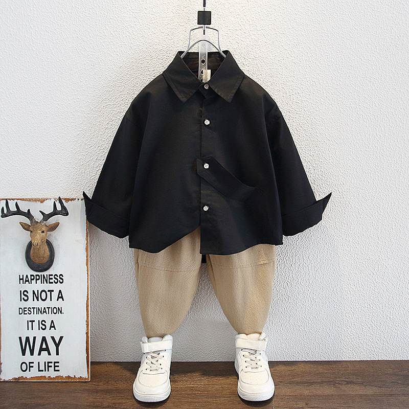 5774 traje de otoño para bebé masculino 2024 nuevo estilo estilo occidental camisa de otoño para niños chaleco pantalones guapo traje de tres piezas