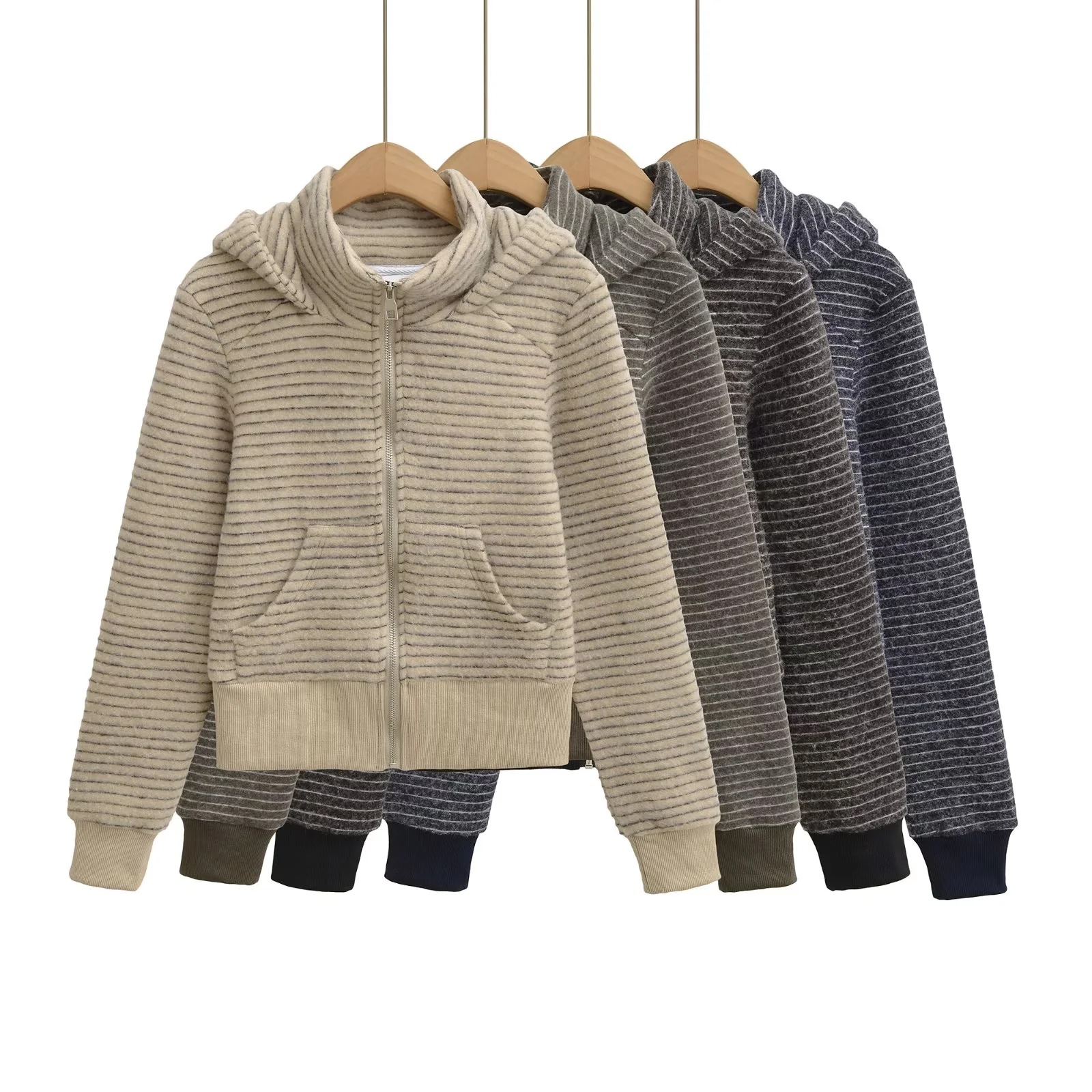 Retro fitted hoody with zipper