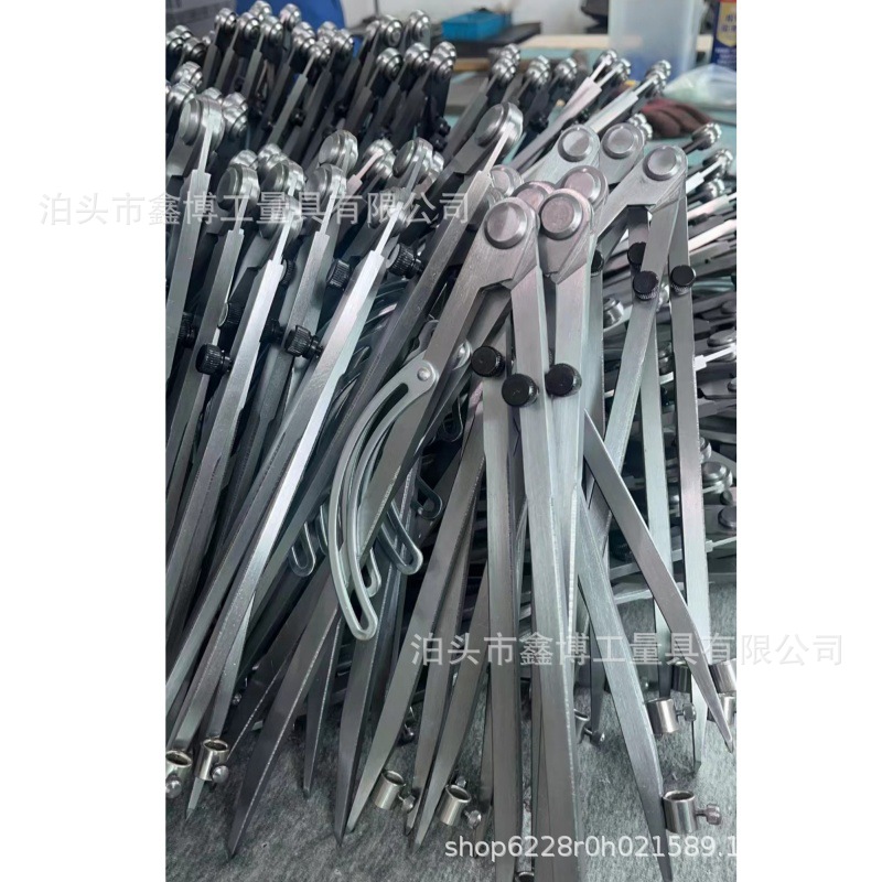 ✅碳钢带翼带笔套划规100mm工业划线规4寸大圆规分线规皮革边线器