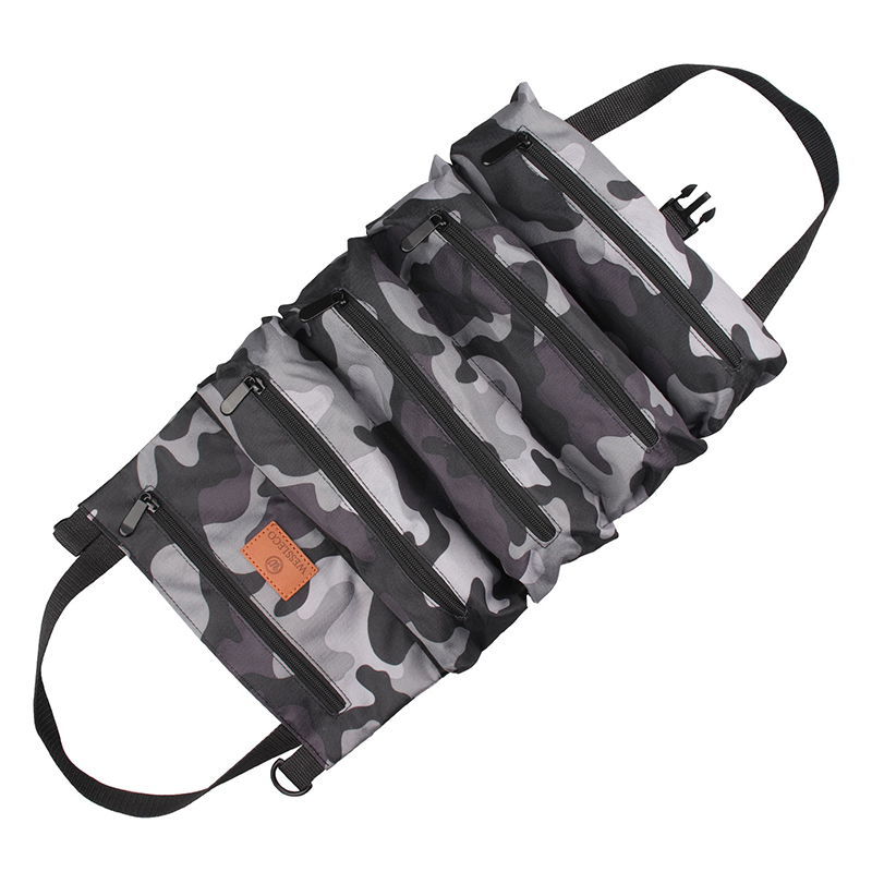 Kit de herramientas de lona multifuncional, resistente y duradero, bolsa de herramientas de reparación para automóvil, bolsa en rollo, bolsa de almacenamiento de herramientas de hardware portátil