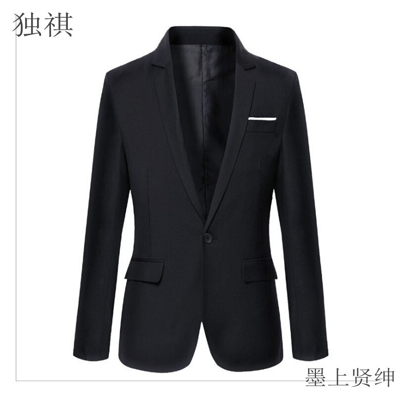 Men's Spring and Autumn Coat Korean Casual Single Suit Men's Top Slim-fit Business Suit Professional Sina Best Man Dress