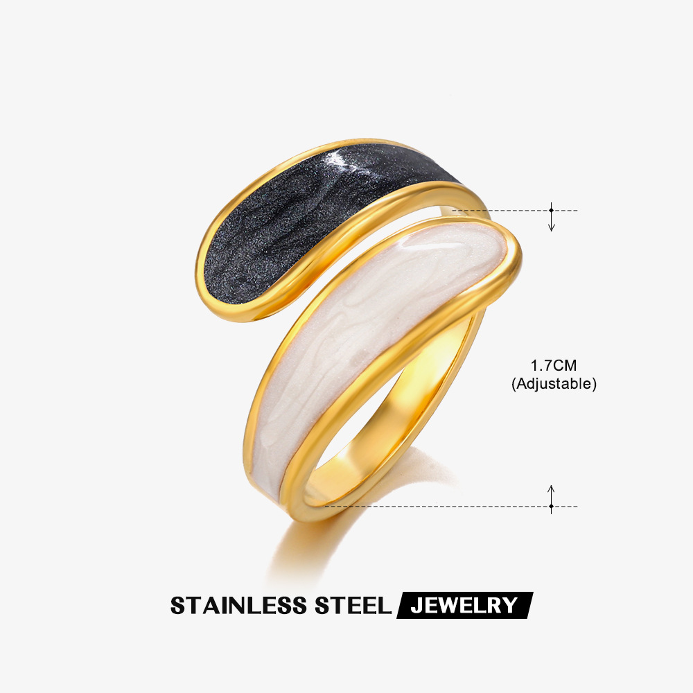 Women'S Gender PVD Coated 18K Gold Plated Round Star Heart Shape 304 Stainless Steel Retro Novelty Waterproof Non Tarnish Rings