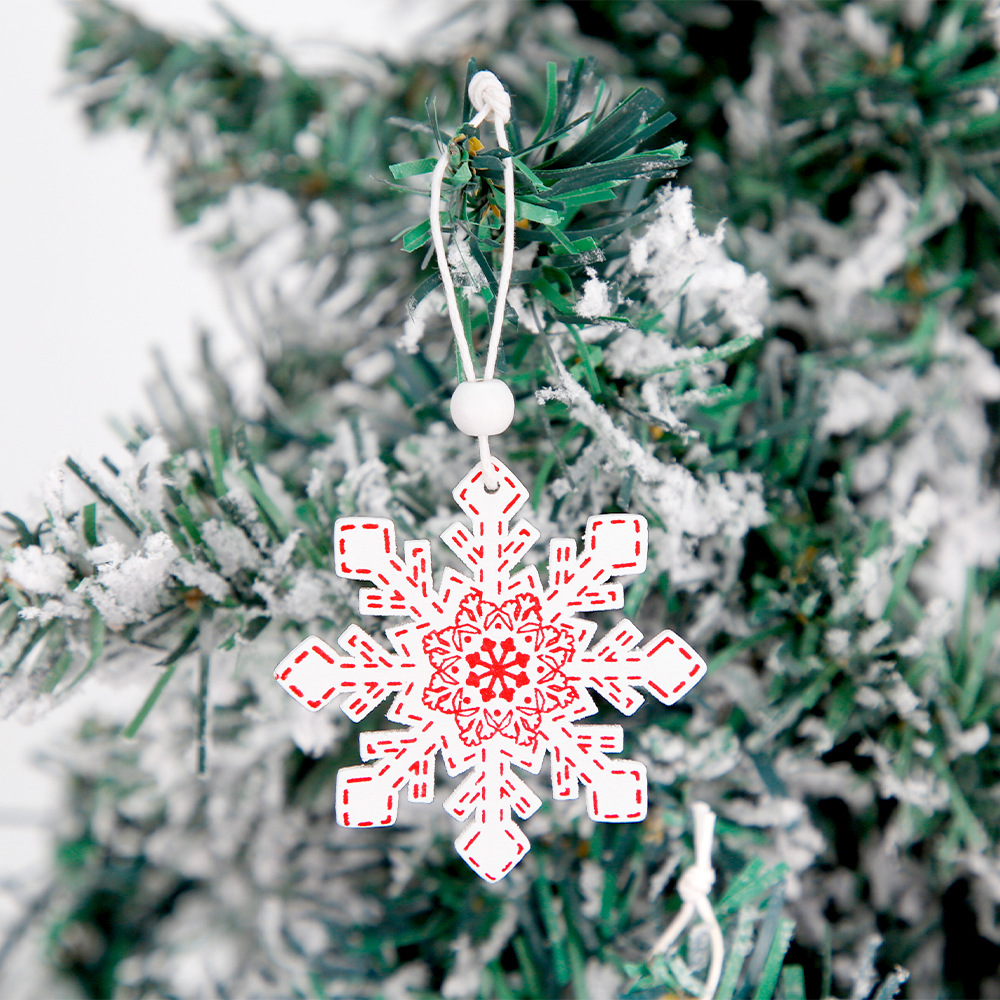 Adornos navideños de madera en caja de Amazon, decoración de escena navideña para ventana, adornos para árbol de Navidad, reno, copo de nieve