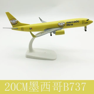 20CM飞机模型墨西哥B737 实心合金航模静态摆件工厂价带起落架