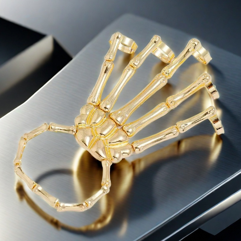 Dark Palm Ring Cool Hip-Hop Street Ins Style Retro Old Stylish Fashion Skull Five-Claw Ring