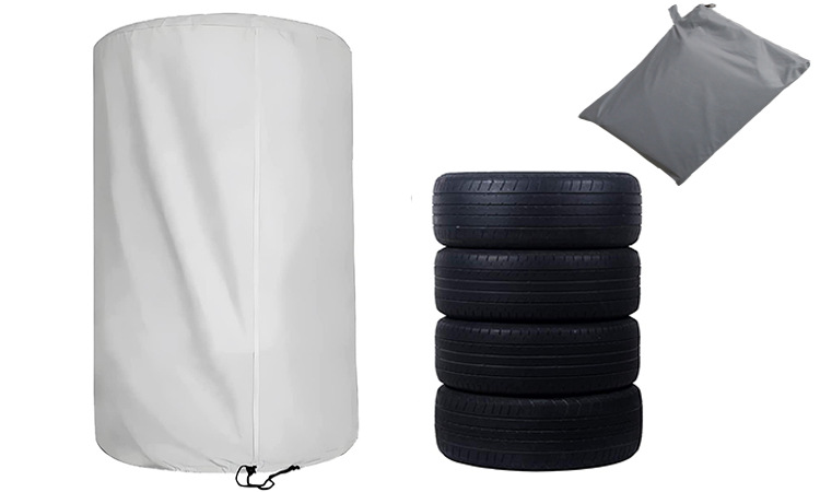 Amazon 4-Piece Tire Covers Stacked Dustproof 420D Oxford Cloth Car Spare Tire Seasonal Cover Waterproof Spare