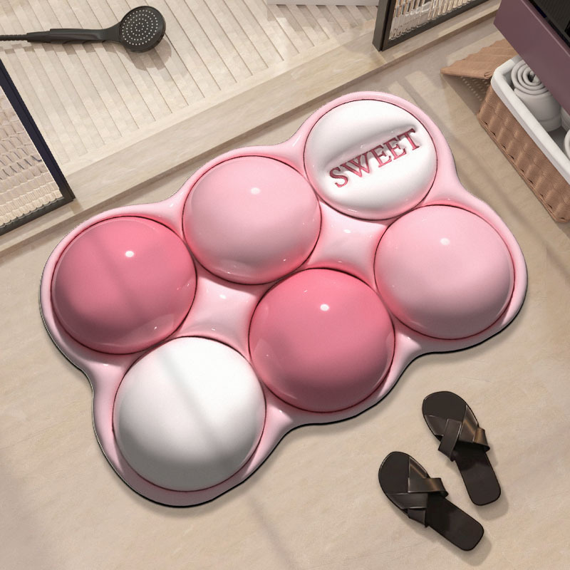 Alfombra de piso de expansión tridimensional 3D baño alfombra absorbente de barro de diatomeas baño puerta del baño alfombra del hogar alfombra antideslizante alfombra del piso