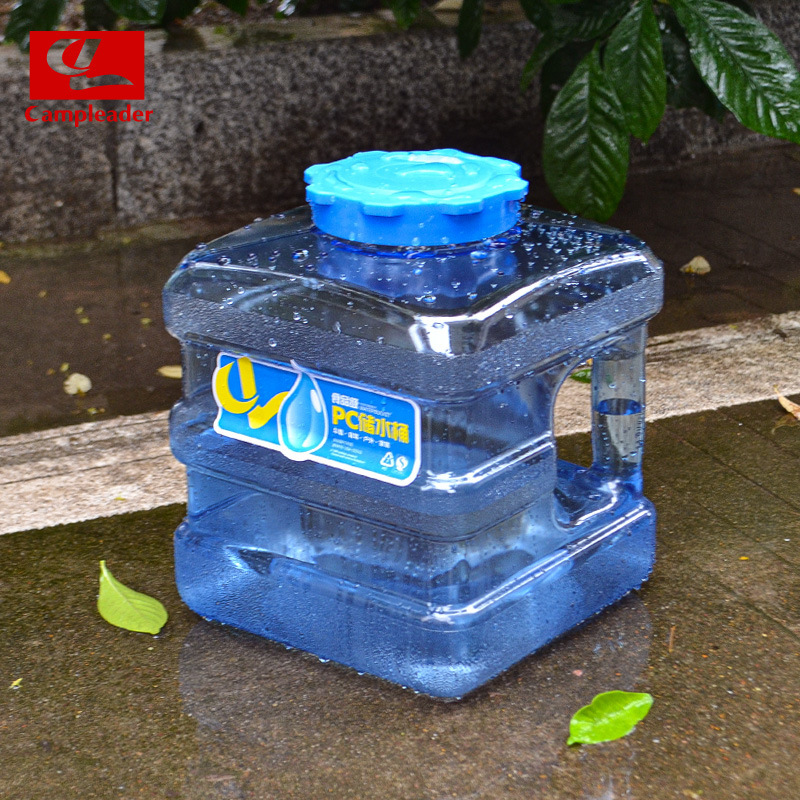 户外装备四方PC车载水桶加厚饮水桶自驾游车用便携正方形水桶7.5L