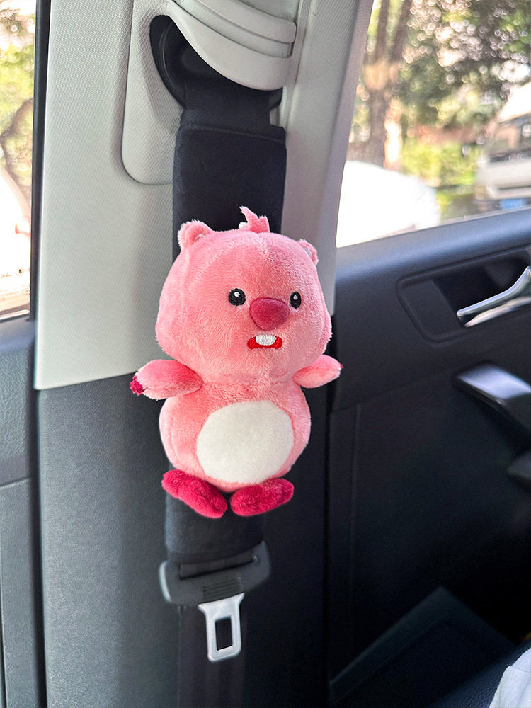 Car seat belt shoulder pad cute high-end feeling little beaver loopy ruby doll car interior decoration
