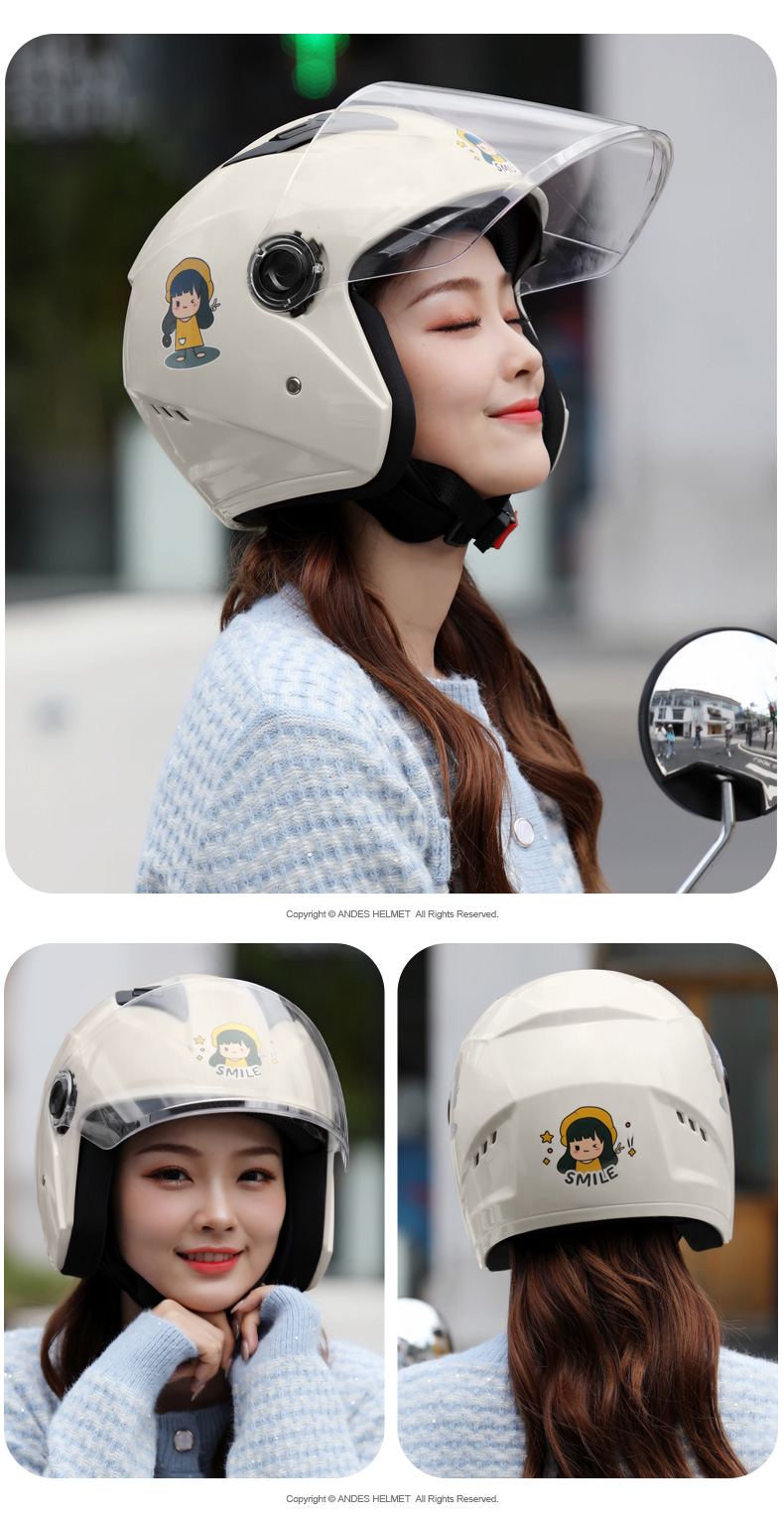 GB 3c Certified Electric Car Helmet Men and Women's Four Seasons General Winter Warm Autumn and Winter Motorcycle Half Helmet Helmet
