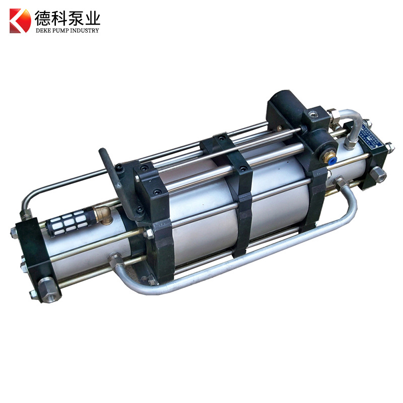 德科气动增压设备双渠道流量检测机氮气氧气增压泵压力表显示数据