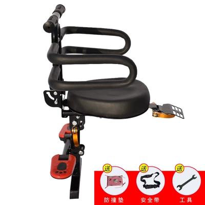 Motorcycle child seat: Electric Motorcycle Baby Safety - electric-motorcycle-pure-black-harley-single-seat-black-iron-folding-armrest-black-half-fence-feet