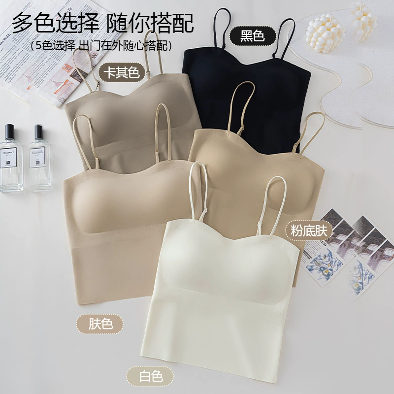 Женский топ-камзол 2025 года, носимый как верхняя одежда, с эффектом push-up, встроенным беспроводным бюстгальтером, дышащий, для всех сезонов, с боковой поддержкой груди.
