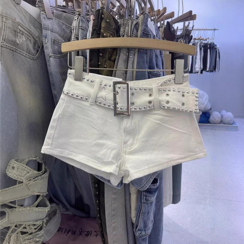 Wide Waistband Hot Girl Elastic Tight-Fitting White Denim Shorts Spring and Summer New Fashion Stylish Hip-Hugging Leg-Lengthening Hot Pants Wide Waistband Hot Girl Elastic Tight-Fitting White Denim Shorts Spring and Summer New Fashion Stylish Hip-Hugging Leg-Lengthening Hot Pants
