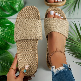 P 38241 Woven Linen Slippers ���龎����Ь ���R�d�W���羳