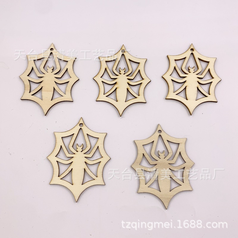 80*60mm araña octogonal colgante de hoja de madera DIY decoración colgante de hoja de madera 10 piezas en un paquete