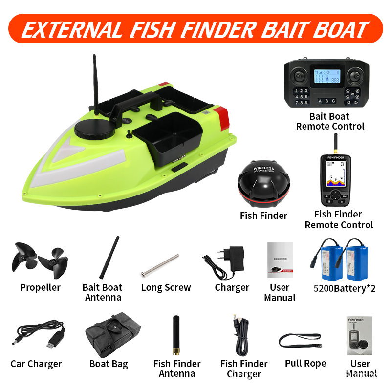 Luminous GPS with 5200 batteries*2+fish finder+boat bag+USB cable