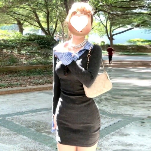 American College Style Sublimated Two-Piece Dress for Women - New Autumn/Winter Slimming Bustle Dress
