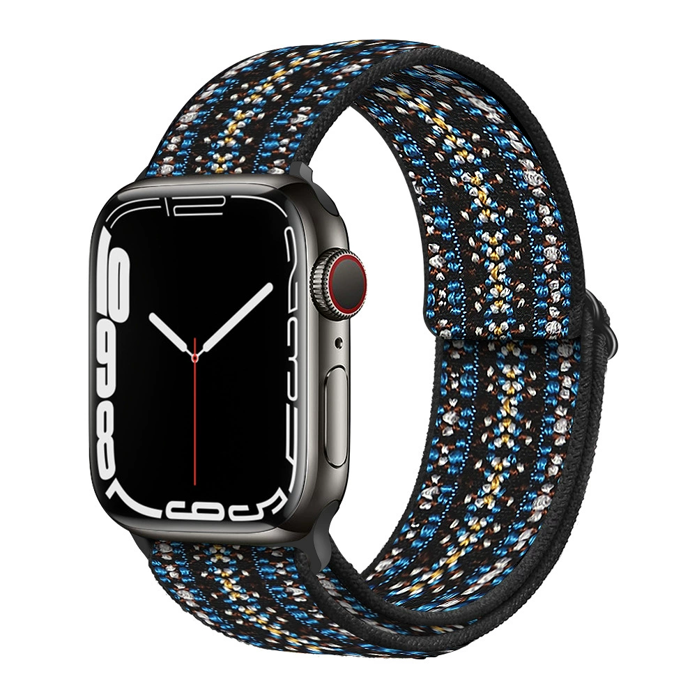 Ремешок для часов (Apple) для Apple Watch 5/6/7/8/SE, эластичный нейлоновый, пластиковый разъём, мультиразмер