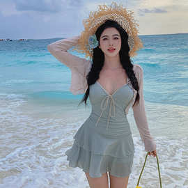 泳衣女连体2026新款遮肚显瘦保守性感大码胖mm遮肉泡温泉泳装