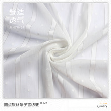 库存现货圆点银丝点子雪纺绉白色金银丝金属丝 汉服古装影楼面料